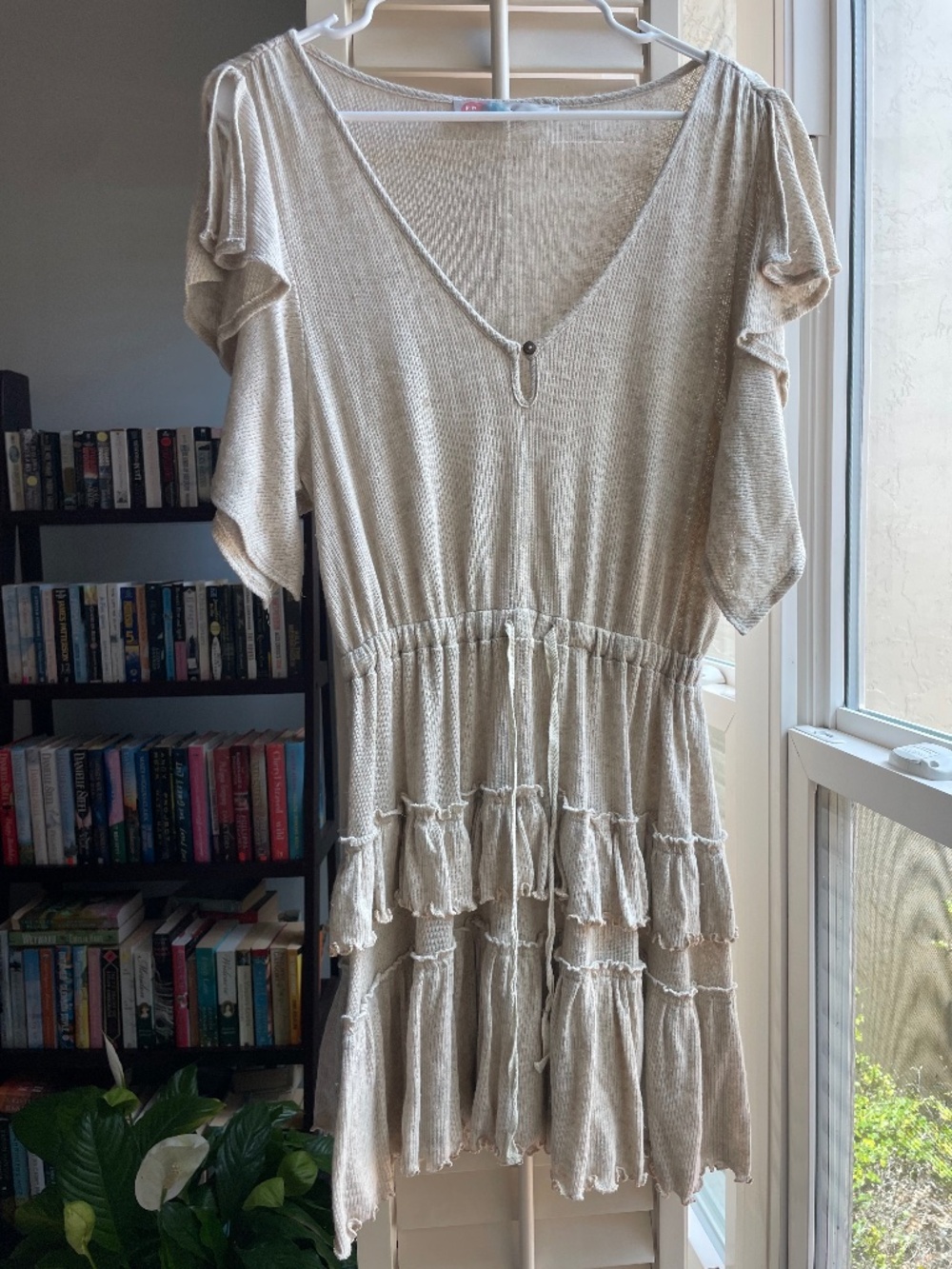 Free People Oatmeal colour mini dress. Boho vibe